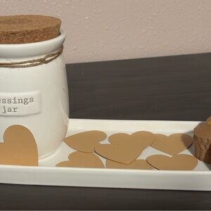 White Blessings Jar with Cork Lid